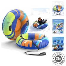 Heavy-Duty 36" Snow Tubes - Comfortable Cold-Resistant Inflatable Sleds