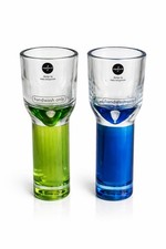 2x Matz Borgström Schnapsglas Sagaform Club Schweden Grün Blau Kunstglas 13 cm