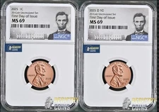 2025  P & D LINCOLN PENNY SHIELD CENT 2 SET COINS NGC MS69 RD RED   (Very RARE%