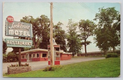 Vintage Jack Frost Motel & Restaurant Palatine Bridge NY Postcard 1990 Postmark