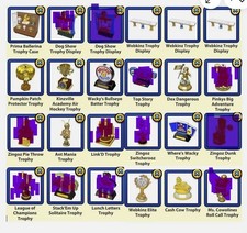 Webkinz Virtual trrophy's cases please leave note in reply to seller