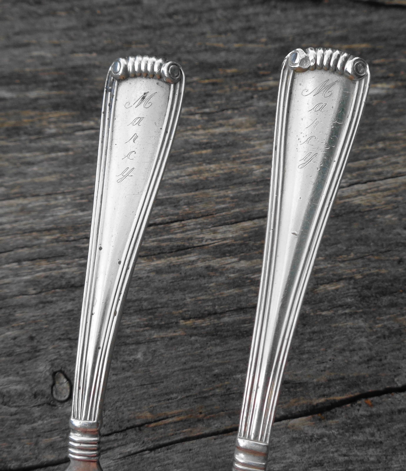 Antique Frank Herschede Co. Sterling Silver Baby & Spoon Set