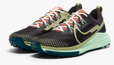 Mens Nike React Pegasus Trail 4 Running Shoes Black Mint DJ6158-004 Size 9.5