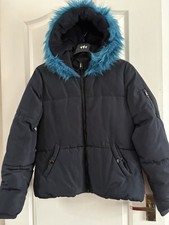 M&S Girls' Navy Padded Puffer Jacket Warm Winter Coat Age 13-14 
