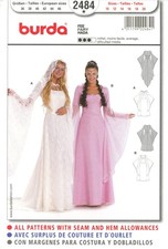 Burda 2484 Ethereal Fantasy Gown, Medieval Juliet Dress Sz 10-20 UNCUT Pattern