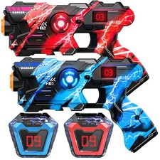 Laser Tag Guns Set of 2 with Digital LED Score Display Vests Laser Tag Inoor ...