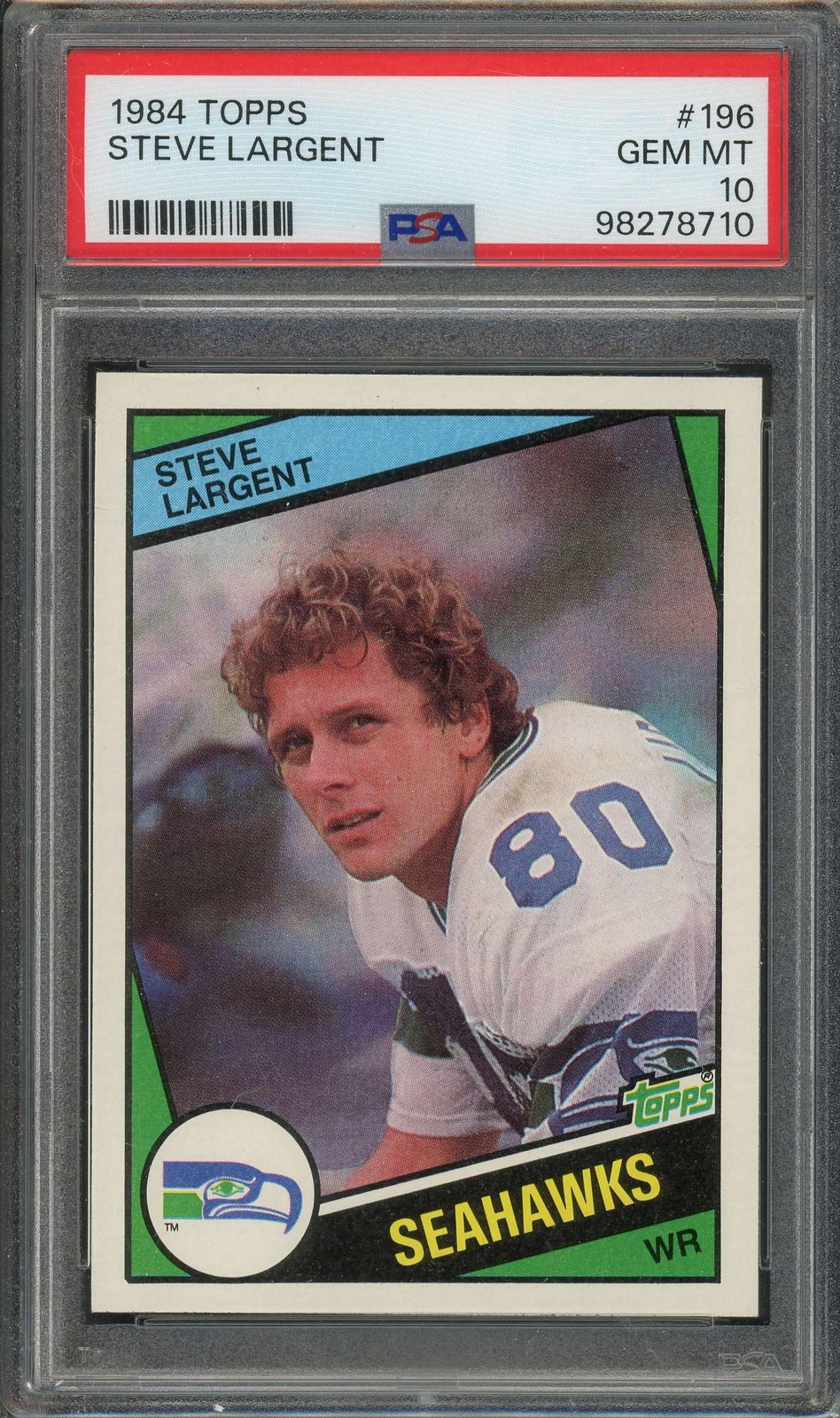 1984 Topps #196 Steve Largent PSA 10