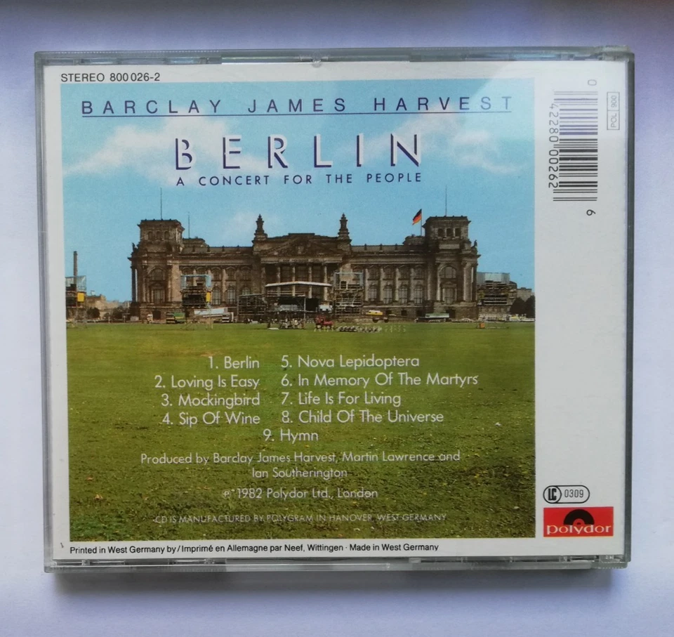 Barclay James Harvest –Berlin (A Concert For The People) CD (800 026-2) sehr gut - Bild 2 von 2