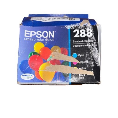 Epson 288 4pk Ink Cartridges Black/Cyan/Magenta/Yellow EXP - 03/2028 NEW SEALED