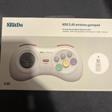 8Bitdo M30 Wireless Controller for Sega Genesis Mini, Nintendo Switch - White