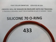 433 Silicone O-ring 5-1/2" ID x 6" OD x 1/4" thick.  Quan 1.