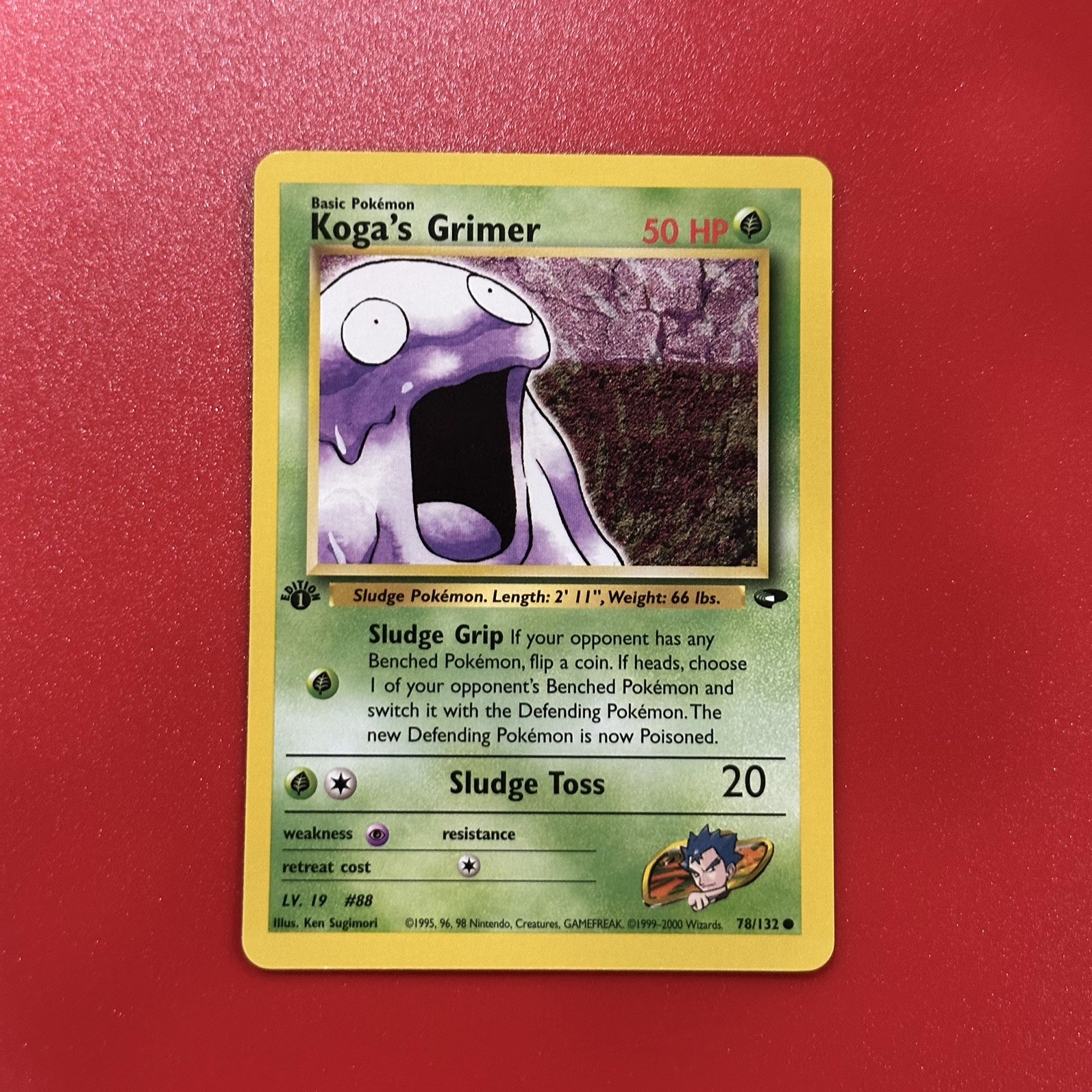 Pokemon Card - Gym Challenge 78/132 - KOGA'S GRIMER 1st Edition NM