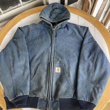 Vintage Carhartt Jacket Royal Blue XXL Quilt Lined Canvas Workwear USA Made