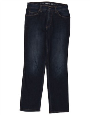 Mustang Herren Tramper Slim Mid Rise Straight Jeans W32 L32 Navy Blau Baumwolle BT02