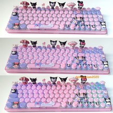 Kuromi Mechanical Keyboard 100 Keys Wireless Bluetooth Transparent Translucent