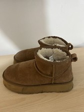 Platform Uggs Size UK 5.5 Good Condition Women Tan Brown Boot Suede Leather