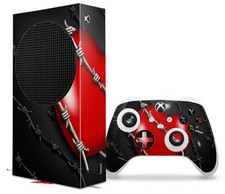 Skin Wrap for XBOX Series S Console Controller Barbwire Heart Red