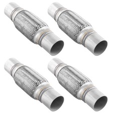 4 PCS 2x6 Inch Stainless Steel Exhaust Flex Pipes Heavy Duty Truck Sedan