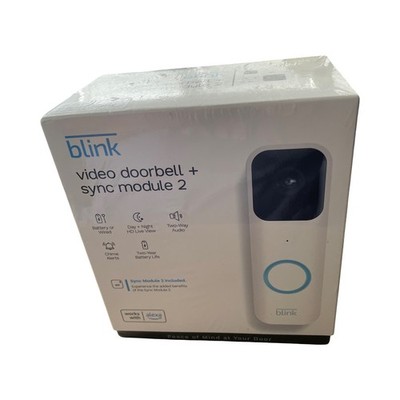 Blink Video Doorbell + Sync Module  2 -Two way Audio  New-Sealed