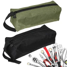 2 Pack Canvas Tool Pouch with Zipper, Tool Pouch Bag, Multi-Purpose Small Zip