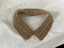 Vintage beaded faux pearl collar; 1950's - 60's