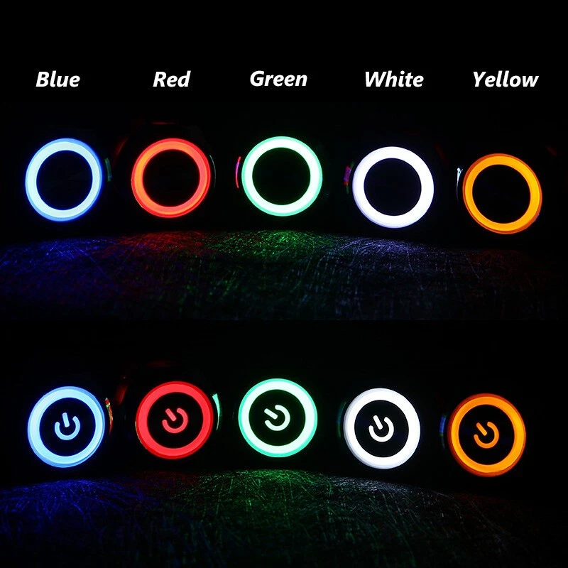 22mm Waterproof IP65 Metal Push Button Switch ON OFF LED Lamp Latching Momentary - Image 3 of 4