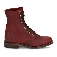Justin Boots Mckean 7 Inch Lace Up Roper Womens Red Casual Boots RP536
