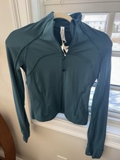 Lululemon Define Jacket Size 6 Teal Ribbed Cropped Nulu