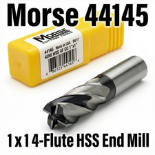 Morse Cutting Tools 44145 1 x 1 4-Flute HSS Single End Mill Series 4550 NOS New