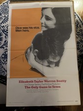 Elizabeth Taylor Warren Beatty The Only Game in Town Original Movie Poster 27x41