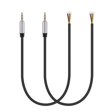2 Pack 12.5 Inch 3.5mm 1/8 Inch Male Plug 4 Pole to Bare Wire Open End