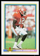John Johnson, 1991 Bowman, #490, San Francisco 49ers, RC