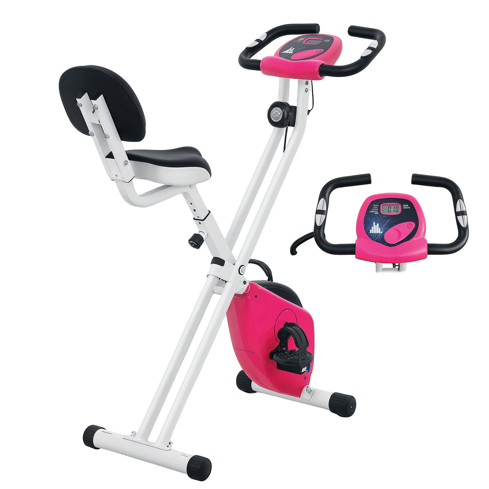 Vélo appartement pliable magnétique 110kg avec compteur LCD pour sport à la maison