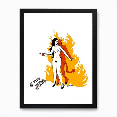 Fire Walk With Me Teufel Kunstdruck gerahmt Wandbild Poster Leinwanddruck Bild