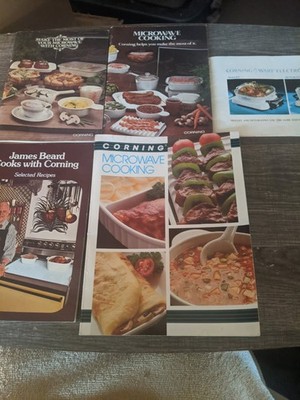 VINTAGE LOT OF CORNING COOKBOOKS 5 DIFFERENT INCLUDING ELECTROMATICS BOOKLET