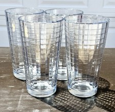 4 Pasabahce Glasses Block Optic 6 Highball Tu...