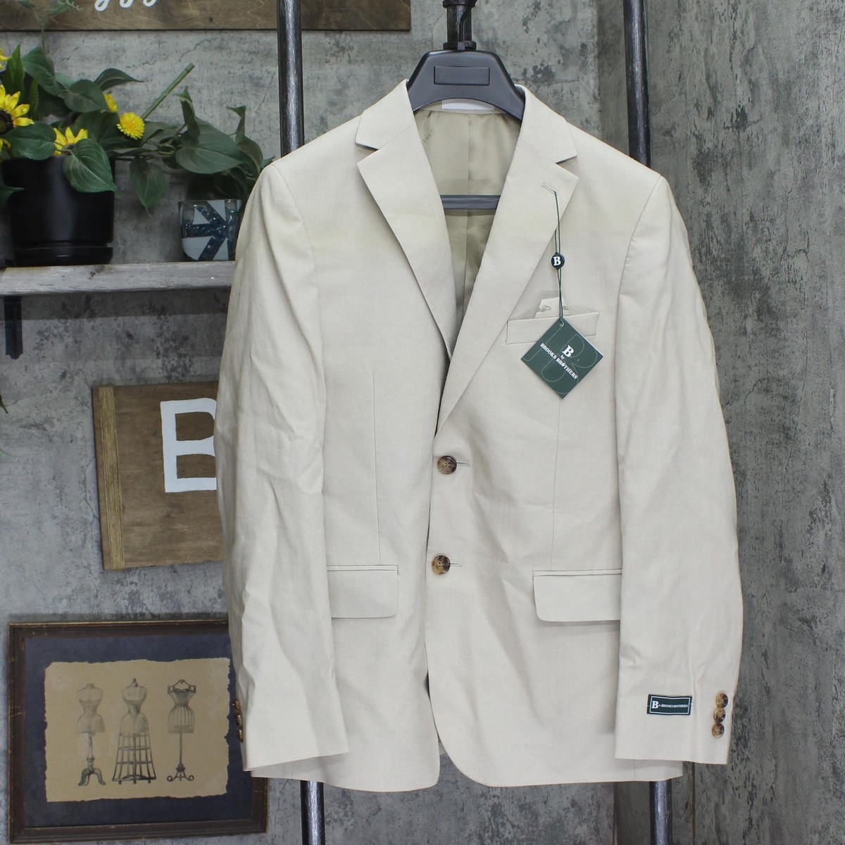 b By Brooks Brothers Big Boys Classic Fit Linen Suit Jacket Coat