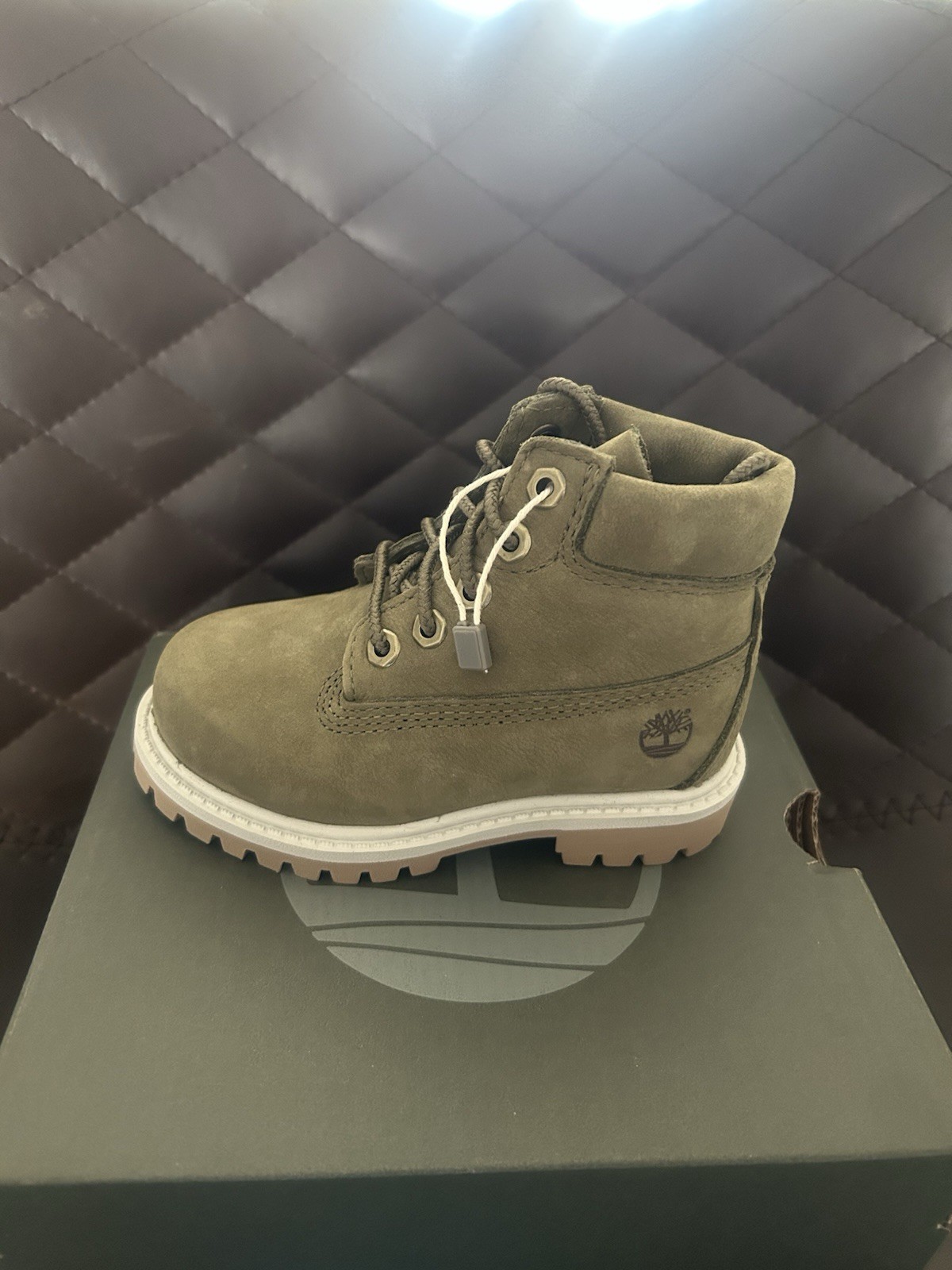 NIB, TODDLER BOYS TIMBERLAND OLIVE NUBUCK PREMIUM BOOTS SZ 6 M
