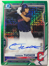 2021 Chrome Mega Box Autograph Green Refractors #BCMACT Carson Tucker #/99