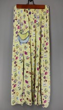 Vintage Love Letters Love Notes Midi Skirt 90s Novelty Print Rayon Yellow Pocket