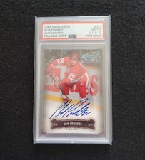 2006-07 Bob Probert Upper Deck Parkhurst Auto PSA 9 / 10 Auto Grade