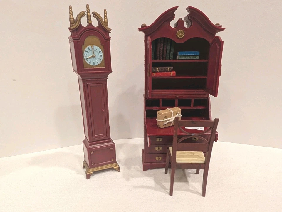 Vintage Marx Little Hostess SECRETARY DESK & GRANDFATHER CLOCK Dollhouse 1:16 - Image 2 of 4