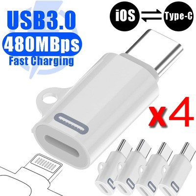 4x For iPhone 16/15 Pro Plus Max Type-C Male to 8-Pin Female Adapter Converter