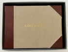 FORTNUM & MASON GOLF BOOK SMALL TUSCAN BOXED GOLD PAGE EDGES SPORT RECORD GIFT