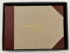 FORTNUM & MASON GOLF BOOK SMALL TUSCAN BOXED GOLD PAGE EDGES SPORT RECORD GIFT