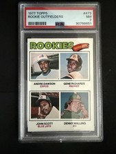 1977 Topps - Rookie Outfielders Andre Dawson, Denny Walling #473🔥PSA 7!