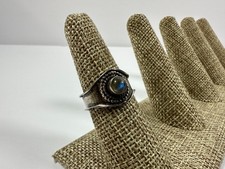 Natural Blue Fire Labradorite Madagascar 925 Sterling Silver Ring Sz 7.5