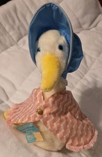 VINTAGE EDEN JEMIMA PUDDLE DUCK, HAT, SHAWL, BEATRIX POTTER STUFFED ANIMAL