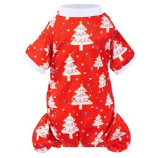 Pistha Dog Christmas Pajamas Cute Pet Jumpsuit Doggy Clothes Puppy Large, Red