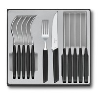 Victorinox Swiss Modern Besteck-Set (Steakmesser), 12-Teilig, Schwarz
